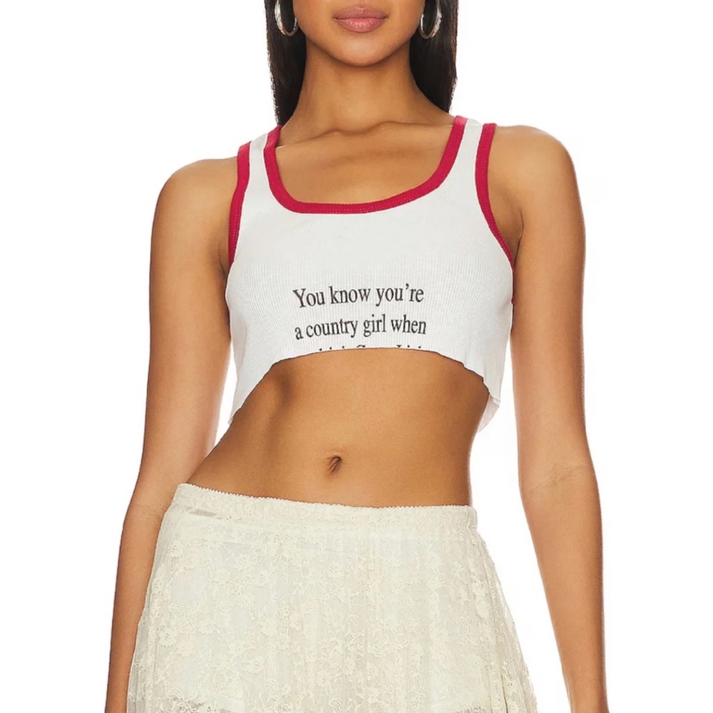 The Laundry Room White and Red Tank Top